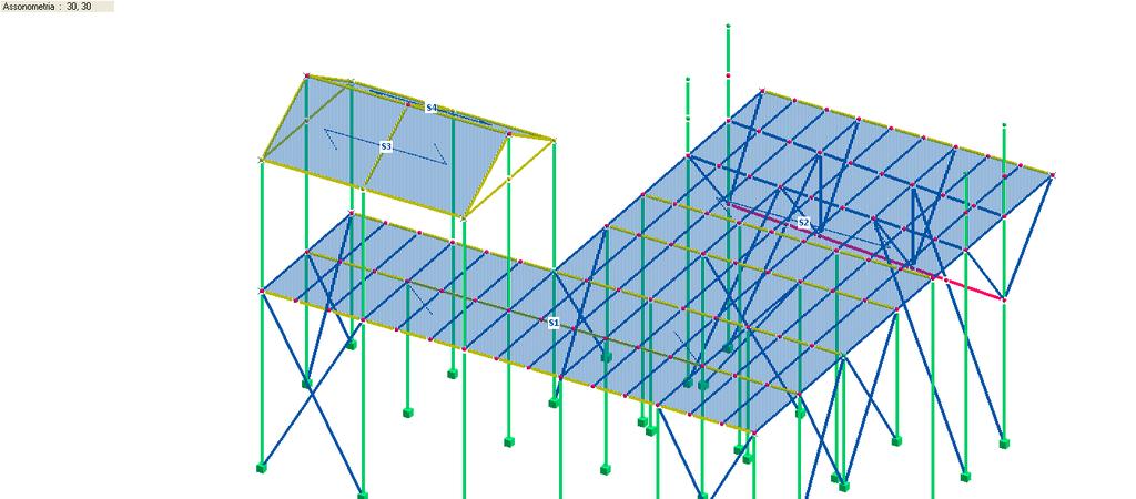 CARICHI DI SOLAIO Solaio impalcato S1 e S2: peso proprio: 23 dan/mq; sovraccarico di esercizio 500 dan/mq, sovraccarico neve 80 dan/mq Solaio copertura S3 e S4: peso proprio: 23 dan/mq; sovraccarico