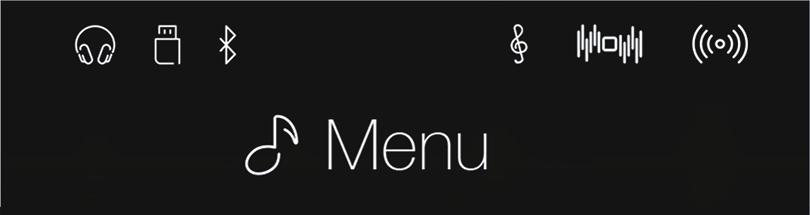 Menu Sound mode a Reverb settings (pag. 96) Toccare per aprire il menu Reverb settings. Questo menu viene utilizzato per regolare il tipo e la profondità del riverbero. b Reverb ON/OFF (pag.