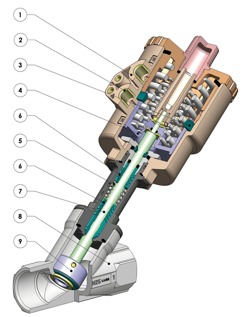 Features and benefits - Ares FEATURES & BENEFITS 1 Attacchi NAMUR di serie sulla testa di comando Accoppiamento diretto con elettrovalvola 2 Inserti della testa di comando in aisi 316 Aumenta