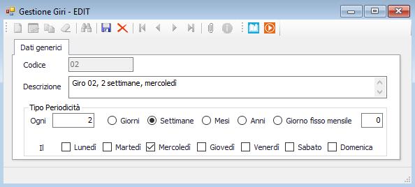 E anche utilizzato per armonizzare la creazione automatica delle scadenze quando le date di partenza dei piani di ritiro non dovessero coincidere (perché i 2 piani di ritiro con stesso giro associato