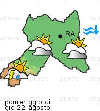 bollettino meteo per la provincia di Ravenna weather forecast for the Ravenna province costa coast Temp MAX 33 C 31 C 30 C Pioggia Rain 0mm 0mm 0-1mm Vento Wind 52km/h 40km/h 62km/h costa coast Temp.
