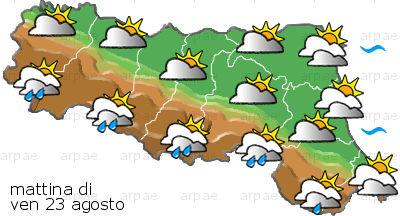 bollettino meteo regionale regional weather forecast Stato del tempo: cielo nuvoloso, con precipitazioni inizialmente sul settore appenninico, in estensione nel corso della giornata sulle aree di.