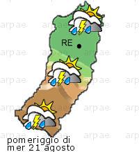 bollettino meteo per la provincia di Reggio-Emilia weather forecast for the Reggio-Emilia province Temp MAX 33 C 26 C Pioggia Rain 0-5mm 0-5mm Vento Wind 65km/h 57km/h Temp.