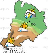 bollettino meteo per la provincia di Bologna weather forecast for the Bologna province Temp MAX 32 C 28 C Pioggia Rain 0-5mm 0-2mm Vento Wind 61km/h 61km/h Temp.