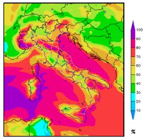 Precipitazione cumulata e vento UmiditÃ relativa Temperatura a 2m dal suolo Situazione: Il