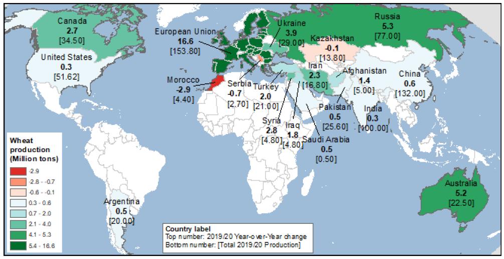 I recenti rapporti USDA (Wheat Outlook, 14 maggio 2019; Grain: World Markets and Trade, 2 maggio 2019) evidenziano andamenti e previsioni