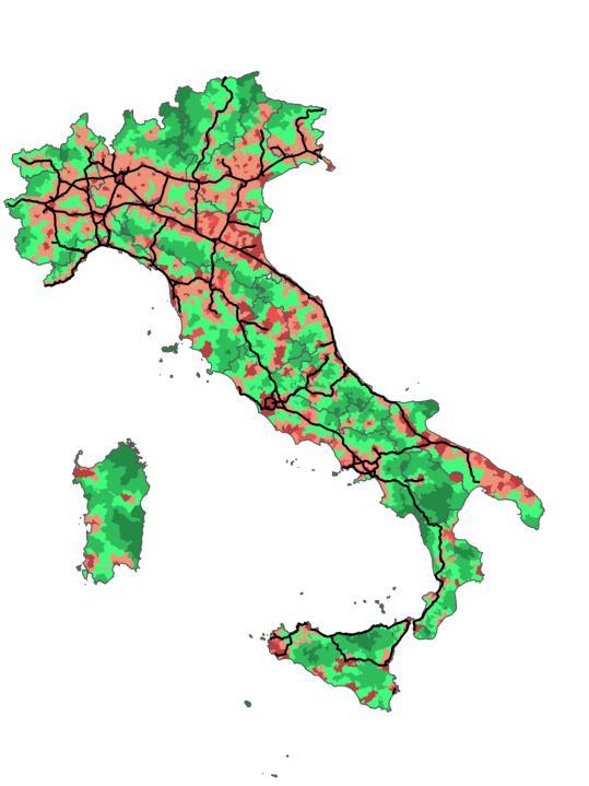 ITALIA CLASSIFICAZIONE DEL TERRITORIO Classificazione Comuni Numero comuni % Altitudine media Popolazione % Superficie (Kmq) (mt) Polo 219 2,7 145 21.223.562 35,7 29.