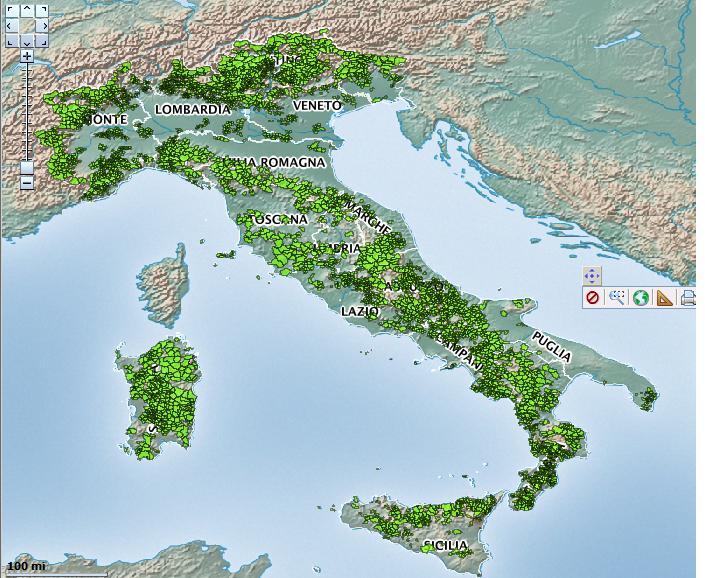 Variabili Poli aggregazione, intercomunali, cintura D - Aree intermedia E - Aree periferiche F - Aree ultra periferiche N. Comuni italiani 3.830 2.376 1.528 358 8.