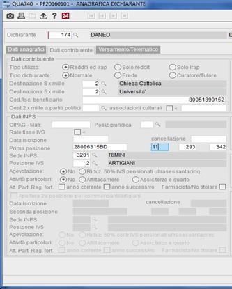 Passo successivo è l aggancio del collaboratore nell impresa familiare tramite la scelta impresa familiare all interno della gestione quadri della dichiarazione dei redditi del titolare.