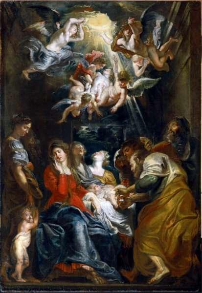 La circoncisione, 1606, olio su tela, 400x225cm, Chiesa del Gesù e dei Santi Ambrogio e Andrea, Genova La Circoncisione I colori sono caldi e vivaci.