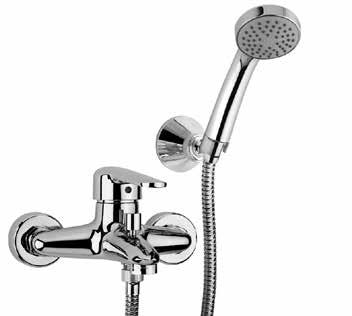 .105 Miscelatore vasca esterno con doccia Duplex Single lever bath-shower mixer with adjustable shower kit Mitigeur bain-douche apparent avec garniture de douche orientable Mezclador monomando