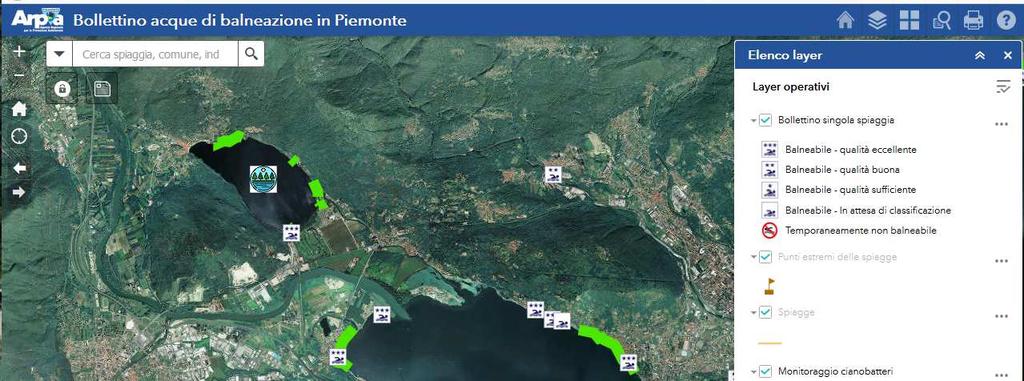 Le acque di balneazione monitorate durante la stagione balneare 2018 sono state individuate con Determina della Regione Piemonte D.D. 10 aprile 2018 n.