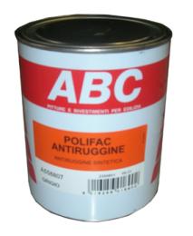 antiruggine "polifac" colore grigio anticorrosivo per ferro, applicazione a pennello, rullo o spruzzo, diluire dal 5 al 15% con acquaragia AG0,75 lt.0,75 - Confez. 6.00* - AG2,5 lt.2,5 - Confez. 2.