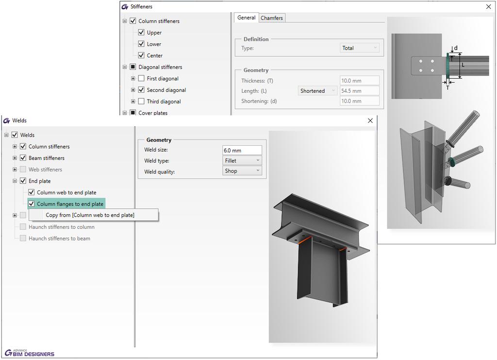 Steel Connections Designer La versione Steel Connections Designer 2020 è dotata di una nuova interfaccia grafica, nuovi giunti e molti miglioramenti per le connessioni esistenti.