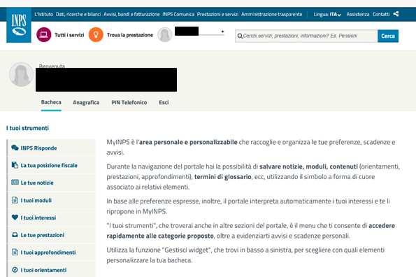 E dopo che avrai acconsentito accederai al sito INPS con la tua