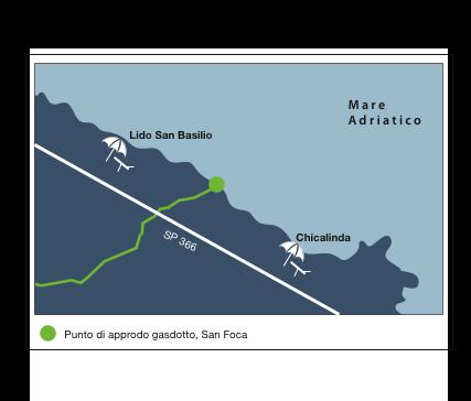 NUOVO PUNTO DI APPRODO Il nuovo punto di approdo si trova sulla spiaggia, tra il Lido San Basilio e il Chicalinda, 400 m a sud rispetto all Alternativa 0 presentata nel