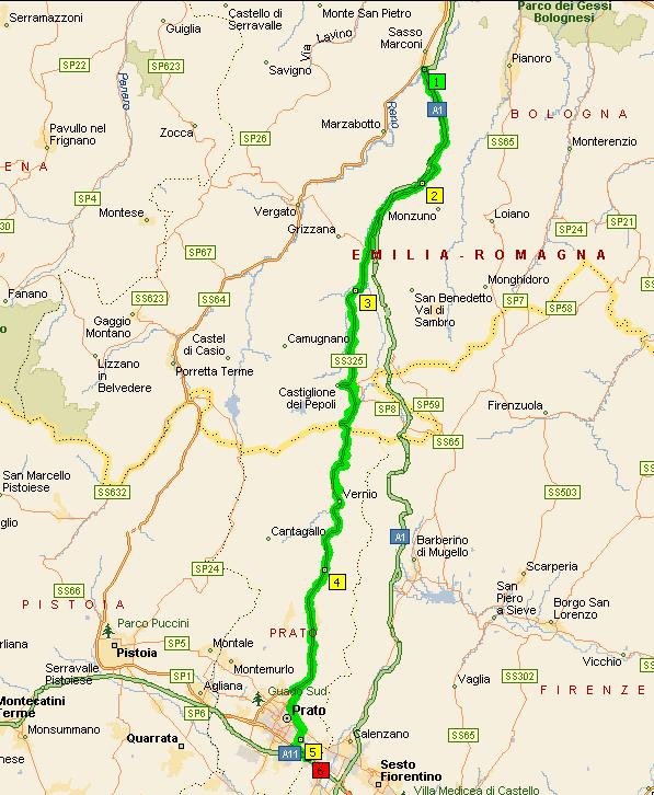 A/1 Milano - Napoli tratto Bologna - Firenze Uscita: Sasso Marconi Entrata: Firenze