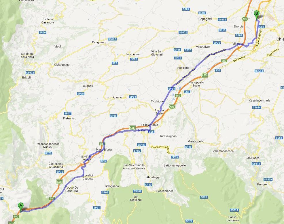 A/25 - Roma - Pescara tratto Bussi connessione A/14 a cura Arma dei Carabinieri Uscita:
