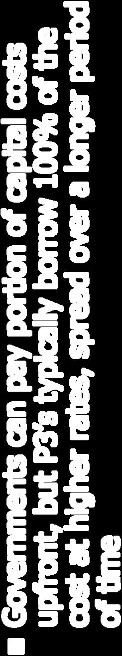 P3 s typically borrow 100% of the cost at higher rates, spread
