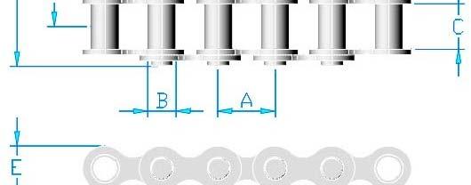 Catena a rulli tripla serie UNI