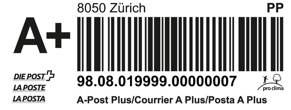 Utilizzo dei codici a barre degli invii Codici a barre per invii per la Svizzera Rimborso senza giustificativo (BLN) non raccomandato Gli invii spediti come lettere con rimborso non raccomandate