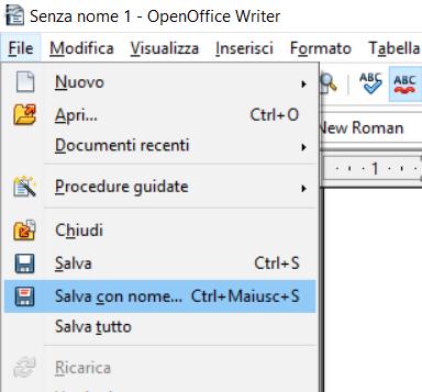 Una volta completato il nostro lavoro si ha l esigenza di salvare. Fare clic sul pulsante Salva sulla barra degli strumenti Standard. In alternativa: CTRL+S oppure Menu File Salva.