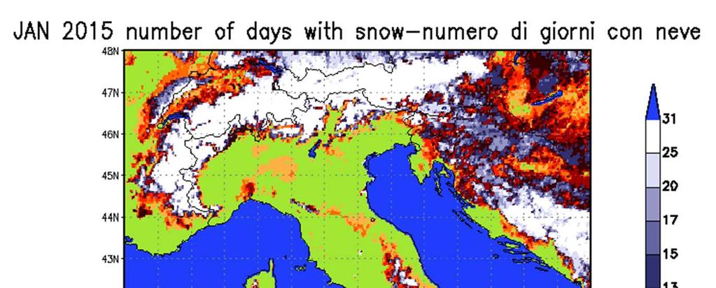 Neve Gennaio è stato anche interessato da qualche nevicata che ha investito il