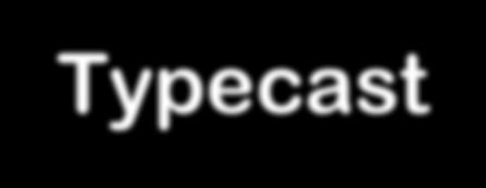 Typecast Le conversioni implicite vengono fatte solo quando si ha la certezza che non si introducono errori o perdite di informazioni.