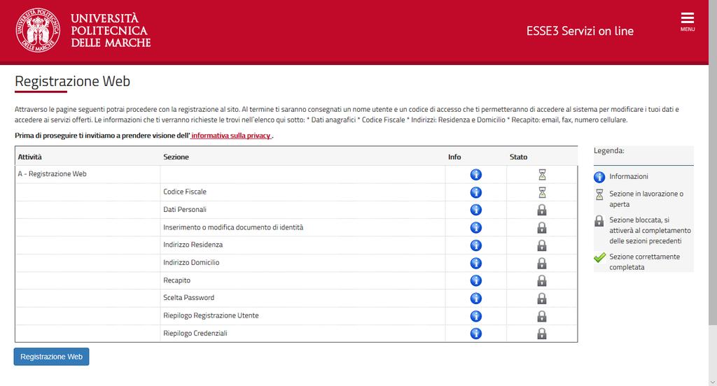 PER PROCEDERE CON LA REGISTRAZIONE