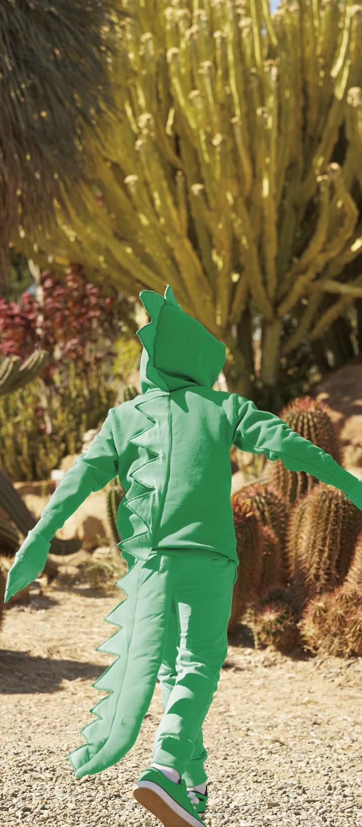 Etica e ambiente al centro del nostro operato Il nostro mostriciattolo indossa un costume creato da una felpa Classic Hooded Sweat Kids Fruit of the Loom in Verde Prato.