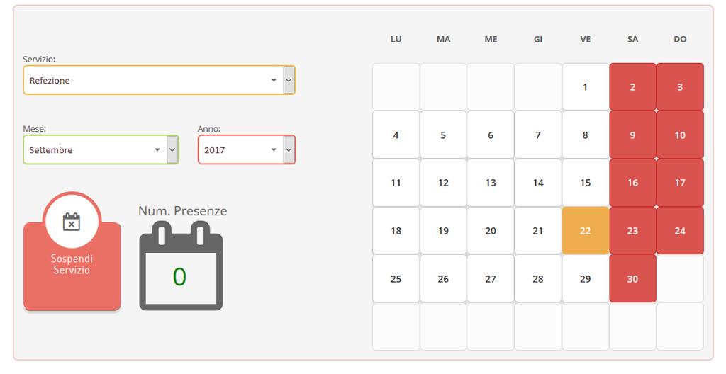 disponibili su calendario in cui vostro figlio sarà assente.