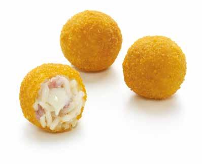 ARA2030 g 65 ARA2014/5Kg g 25 Arancino bianco con Speck e Provola prodotto da