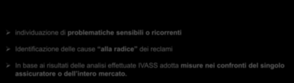 delle cause alla radice dei reclami In base ai risultati delle analisi