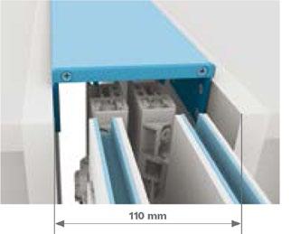 fra 500 e 700 mm e con ante di altezza compresa fra 1900 e 2200 o fra 2200 e 2500 mm con collegamento carrello camme-carrello