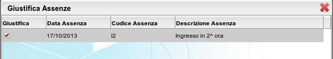 giustificare le assenze - premere Giustifica -