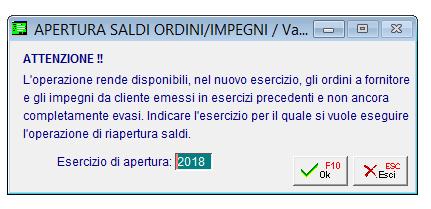 Per riaprire i saldi di magazzino entrare in Magazzino Riapertura saldi, specificare la valorizzazione uguale a quella utilizzata