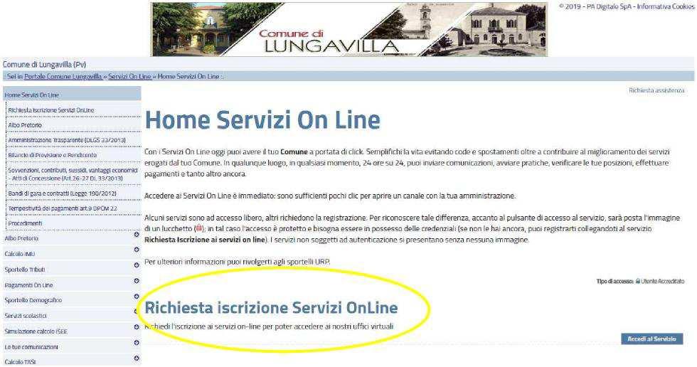 MODALITA OPERATIVE ISCRIZIONI ON LINE Le iscrizioni ai servizi scolastici avverranno esclusivamente in modalità on line attraverso il sito del Comune, previa richiesta da parte dell utente delle