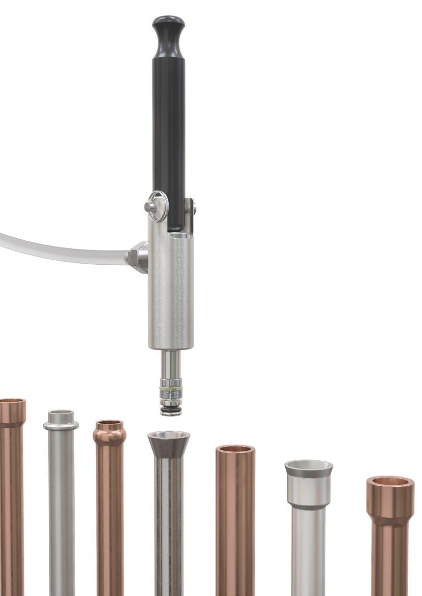 Possibilità di collegamento con la più vasta gamma di estremità dei tubi Perfetta tenuta su tubi in rame, alluminio o acciaio.