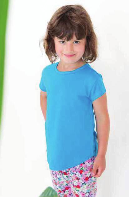 28 MAHM80 NEW Girls T 0% cotone single jersey. T-shirt bambina girocollo, vestibilità moderna, orlo stondato. Capo perfetto per etichette personalizzate.