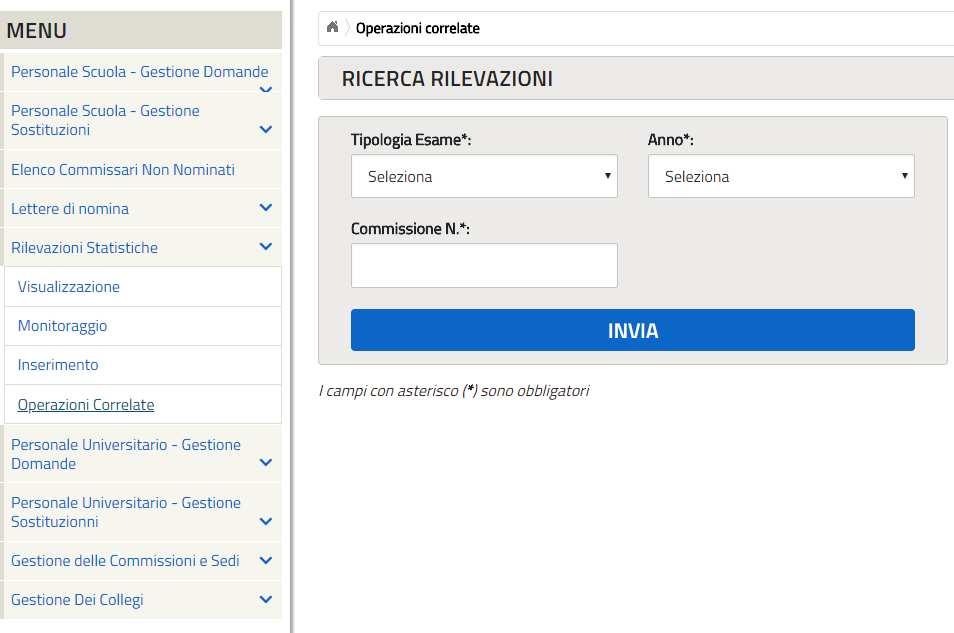 Figura 17. Operazioni Correlate - Rilevazioni Statistiche 3.