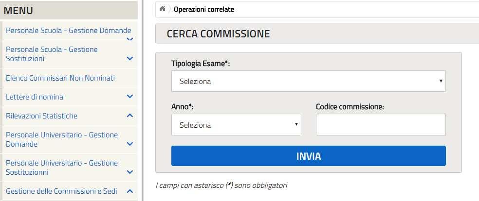 3.8.2 Operazioni Correlate Attraverso questa funzione è possibile effettuare le seguenti operazioni: Visualizzazione della commissione; Modifica della commissione; Cancellazione della commissione.