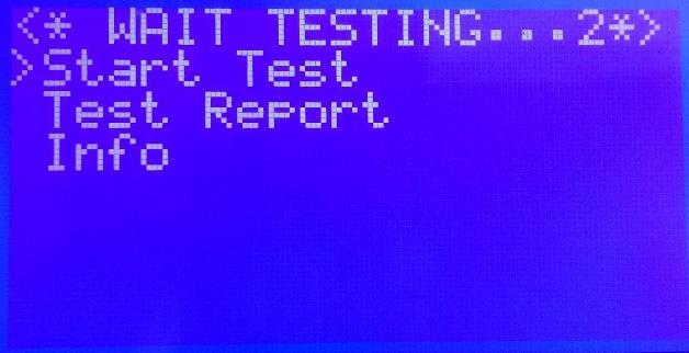 Figura 55 - Self Test in corso In caso il test dovesse fallire verrà visualizzato il messaggio <*** TEST FAILED ***> mentre se il test giunge a termine