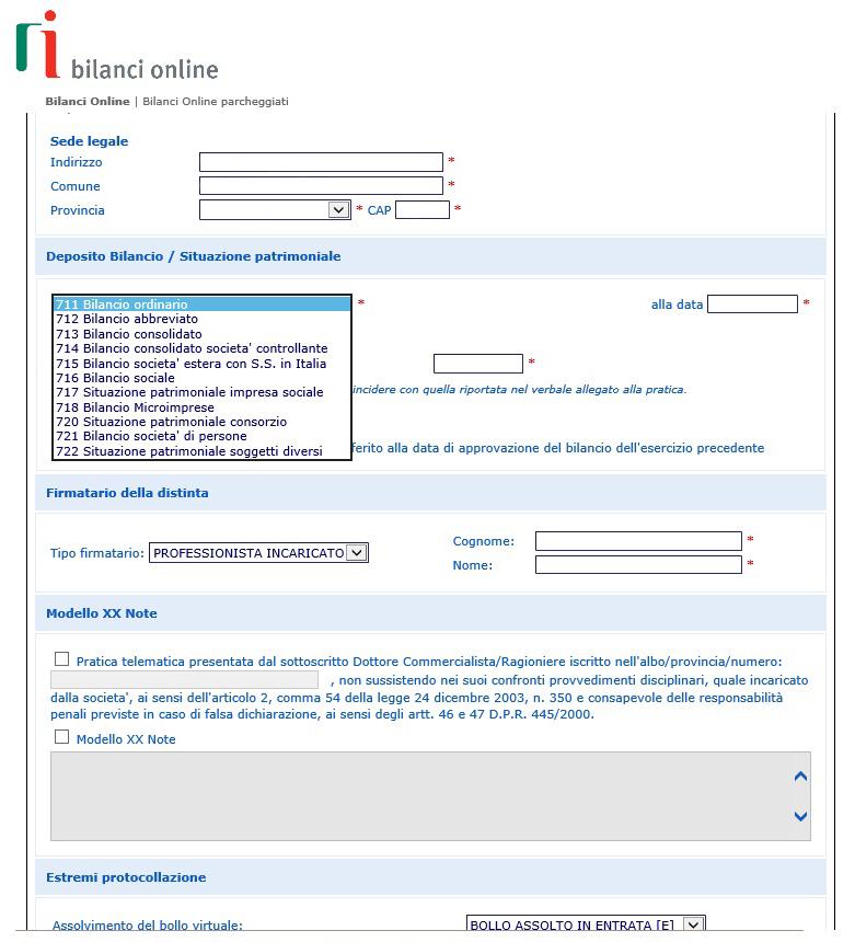 Esempio n. 3 Inserimento data del bilancio Inserire la data di chiusura del bilancio (es. 31.12.2017).