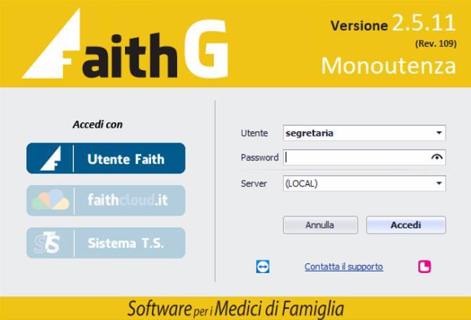 SOMMARIO Nuovo Login unificato... 1 Accesso tramite Sistema TS... 2 Accesso tramite Faith Cloud... 2 Abilitazione accesso tramite SistemaTS e/o FaithCloud... 3 Cambio Studio.