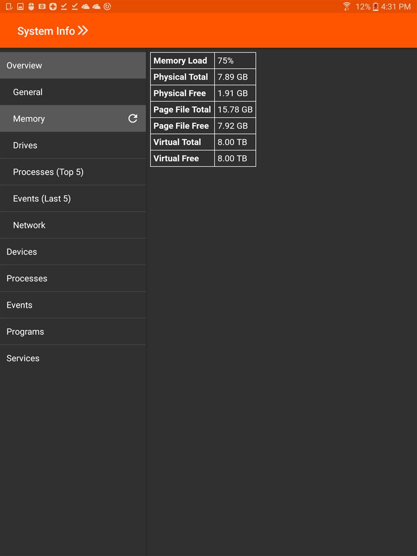 Dalla console di accesso Android, visualizzare le informazioni del sistema dell endpoint Gli utenti possono visualizzare una cattura di schermata completa delle informazioni di sistema dell endpoint