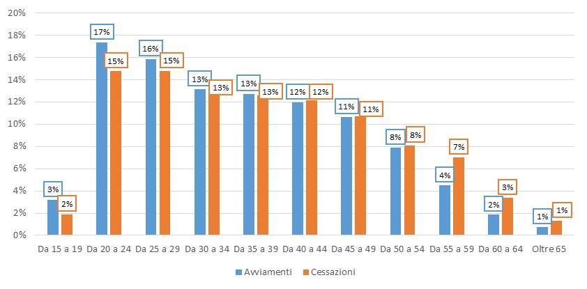 Provincia di Lecco - Analisi Eventi Avviamento e Cessazione Analisi Eventi Avviamento e Cessazione Avviamenti e Cessazioni per caratteristiche demografiche Dall analisi dell evento avviamento in