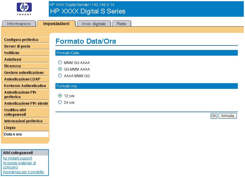 Figura 3-20 Schermata Formato Data/Ora Correzione scostamento orario Utilizzare la schermata Data e ora - correzione