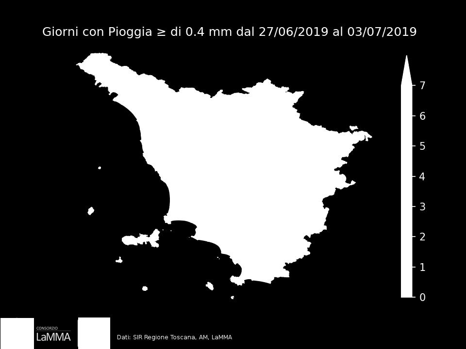 periodo. Isolati rovesci nell'alto Mugello.