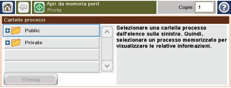 Stampa di un processo memorizzato Utilizzare la seguente procedura per stampare un processo