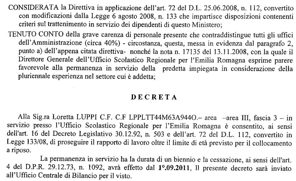 (D.D. 30 giugno 2009 - Visto e registrato all'ufficio centrale del